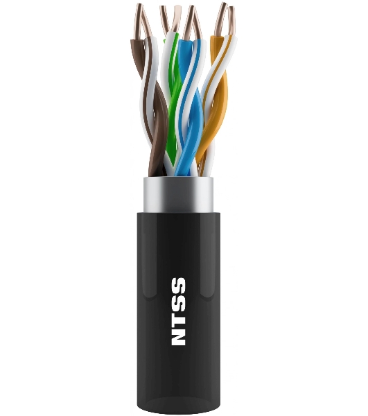Кабель информационный NTSS NTSS-OUT-FTP4-5Е-PE-BL кат.5E F/UTP 4X2X24AWG PE внешний 305м черный