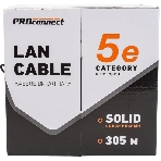 Кабель информационный PROconnect cat.5e UTP 4 пары 24AWG PE внешний 305м черный, фото2