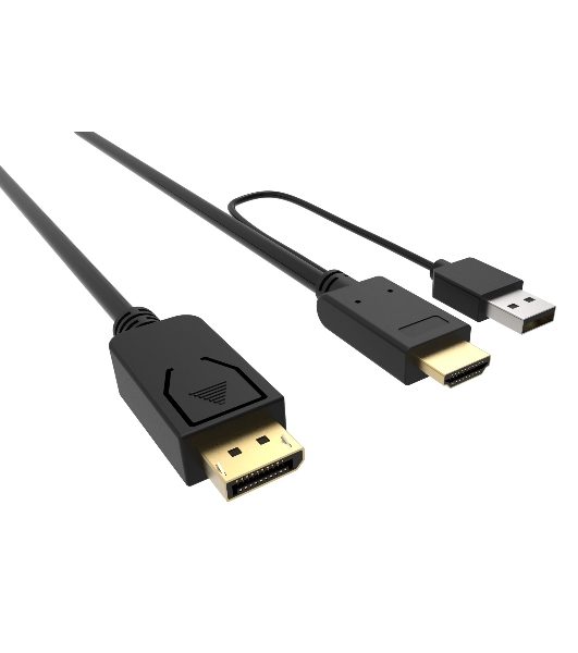 Кабель аудио-видео Buro HDMI (m)/DisplayPort (m) 3м. позолоченные контакты черный