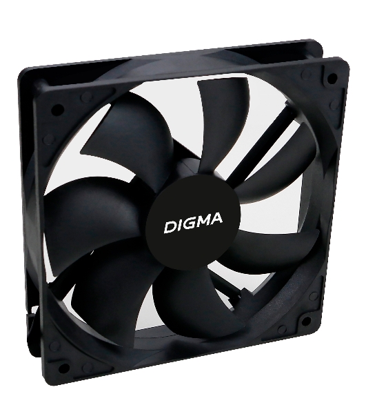 Вентилятор для корпуса Digma DFAN-120-7 черный, 120 мм, 1200 об/мин, 23 дБ, 4 pin