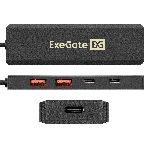 USB-концентратор 4-в-1 ExeGate DUB-2C2P/10G (кабель-адаптер USB 3.2 Gen2 Type C --> 2xUSB3.2 Gen2 Type-A (10G)/2xUSB3.2 Gen2 Type-C (10G), SuperSpeed+ USB 10Gbps, Plug&Play, черный), фото2