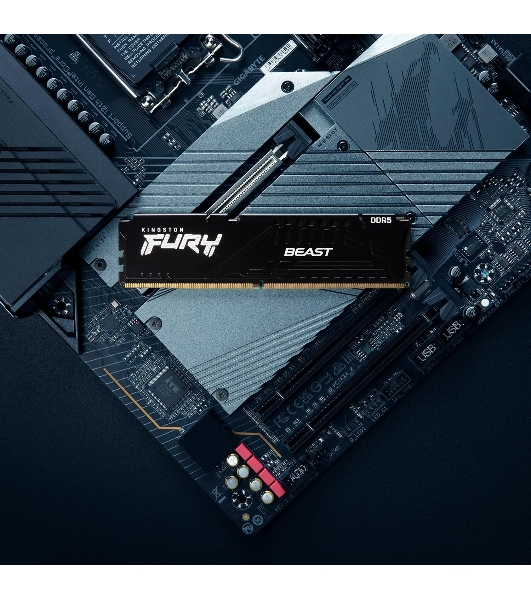 Оперативная память Kingston Fury Beast, DDR5, 32GB (1x32GB), 6000MHz, CL30, DIMM, с радиатором, черный