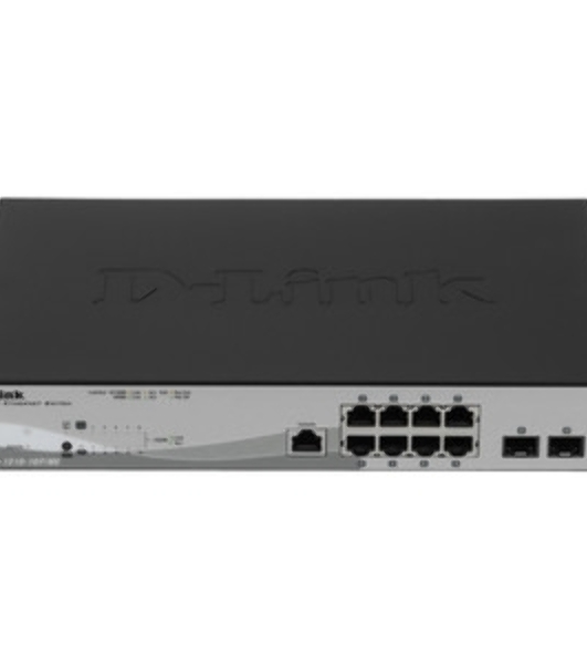 Коммутатор D-Link DGS-1210-10P/ME/A1A, 8×1 Гбит/с + 2×1 Гбит/с SFP, управляемый