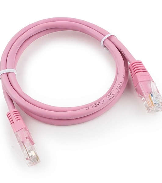 Патч-корд UTP Cablexpert cat.5e, 1м, литой, многожильный, розовый
