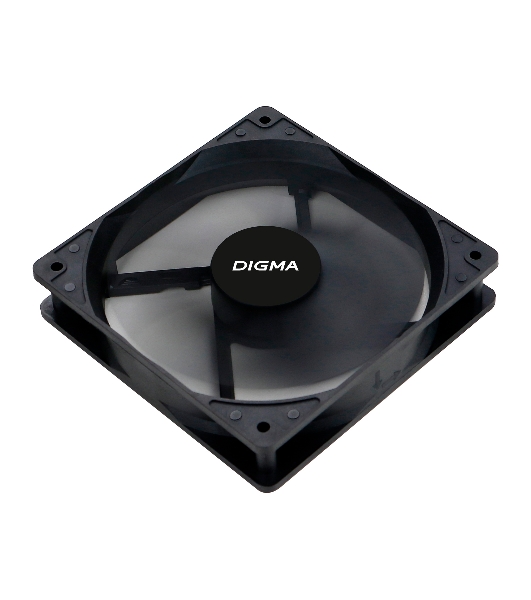Вентилятор для корпуса Digma DFAN-120-7 черный, 120 мм, 1200 об/мин, 23 дБ, 4 pin