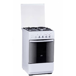 Плита комбинированная Flama RK 23-121 W белый, конфорок 3 газовых и 1 электрическая, духовка 50 л, 50 см x 85 см x 60 см
