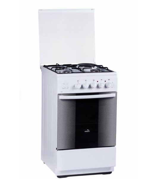 Плита комбинированная Flama RK 23-121 W белый, конфорок 3 газовых и 1 электрическая, духовка 50 л, 50 см x 85 см x 60 см