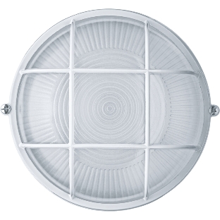 Светильник Navigator ЛОН NBL-R2-60-E27/WH 1х60Вт E27 IP54 (аналог НПБ 1302 бел. круг с решеткой 60Вт)