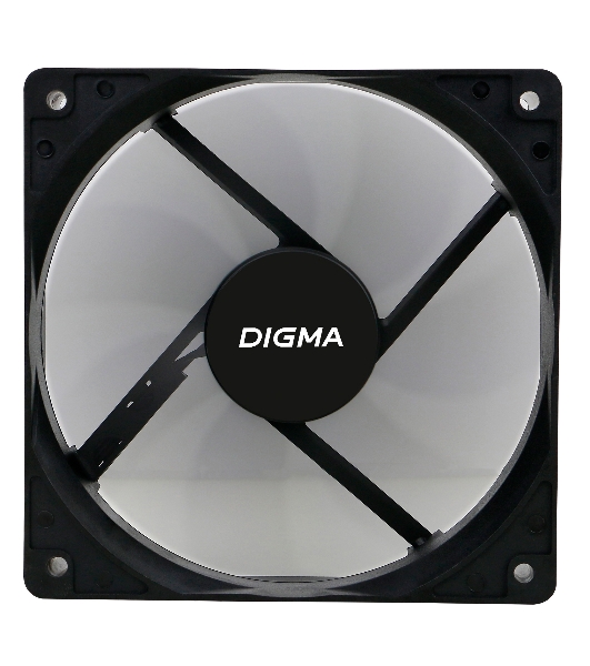 Вентилятор для корпуса Digma DFAN-120-7 черный, 120 мм, 1200 об/мин, 23 дБ, 4 pin