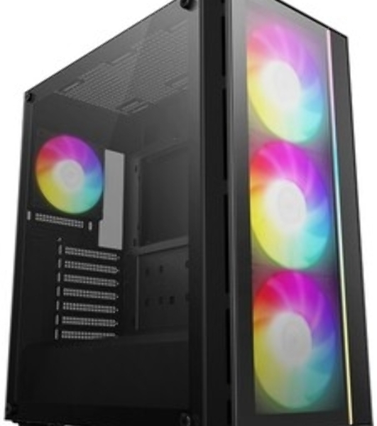 Компьютерный корпус Deepcool MATREXX 55 MESH V4 без БП, боковое окно (закаленное стекло), 3xARGB LED 140мм вентилятора спереди, 1xARGB LED 120мм вентилятор сзади, черный, ATX