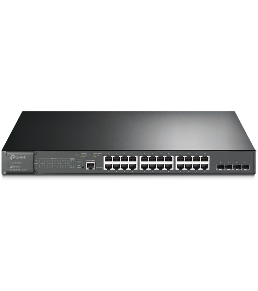 Коммутатор JetStream 28-port Gigabit L2+ Managed Switch with 24-port PoE+, PoE budget up to 384W, support SDN