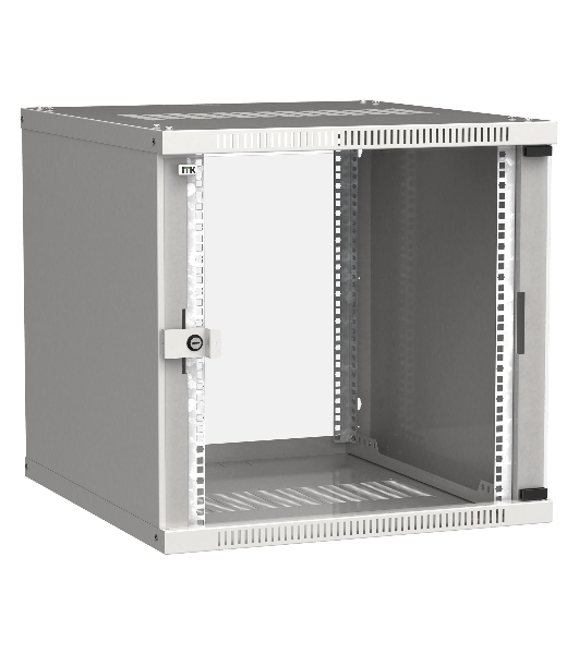 Шкаф LINEA WE 9U 600x600 мм дверь стекло серый ITK
