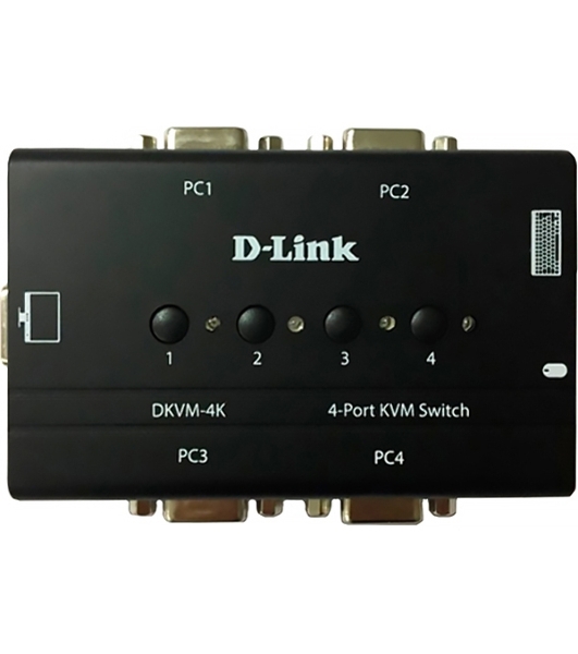 Переключатель KVM D-link DKVM-4K/B3A 4-портовый KVM-переключатель с портами VGA и PS/2