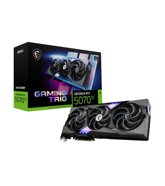 Видеокарта MSI PCI-E 5.0 RTX 5070 Ti 16G GAMING TRIO NVIDIA GeForce RTX 5070TI 16Gb 256bit GDDR7 2452/28000 HDMIx1 DPx3 HDCP Ret