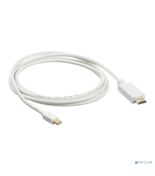 Кабель аудио-видео Buro 1.2v miniDisplayport (m)/HDMI (m) 2м. Позолоченные контакты белый