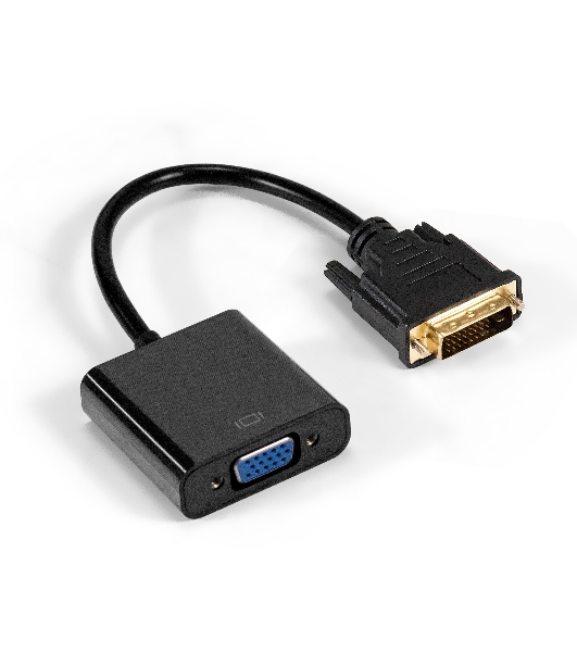 Кабель DVI-D-VGA ExeGate EX-CC-DVID-VGAF-0.2 (25M/15F, 0,2м, позолоченные контакты)