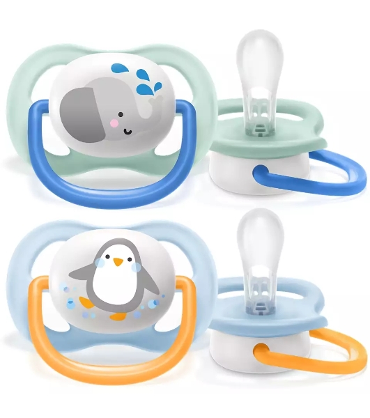 Соска-пустышка Philips Avent SCF080/05 Слон/Пингвин, 0-6 мес, 2 шт, для мальчиков