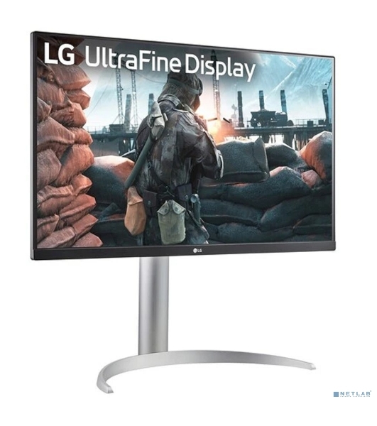 Монитор 27' LG UltraFine 27UP650K-W IPS 3840x2160, 60 Гц, 5 мс, 16:9, 400 кд/м², 2xHDMI 2.0, DP 1.4, 3.5 мм, черный/серебристый