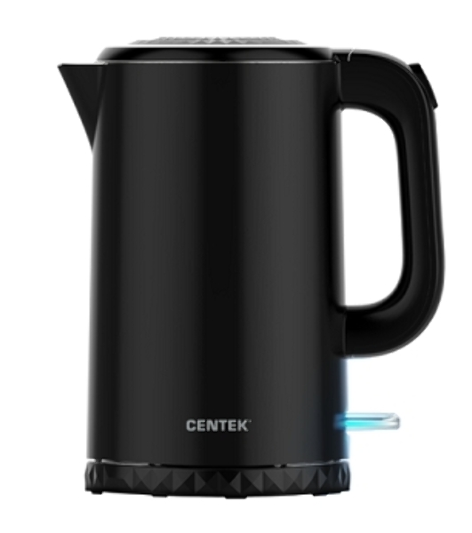 Электрочайник Centek CT-0020 черный, 1.7 л, 2200 Вт, скрытый нагревательный элемент
