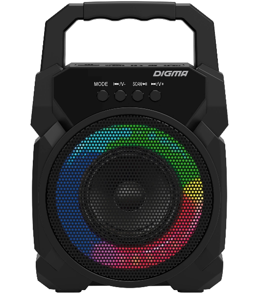 Портативная колонка Digma D-PS1500 черный 10 Вт 1.0 BT 10м 500mAh