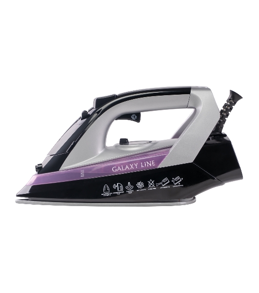 Утюг Galaxy Line GL 6128 фиолетовый/черный, 2200 Вт, 30 г/мин, 140 г/мин, 150 мл
