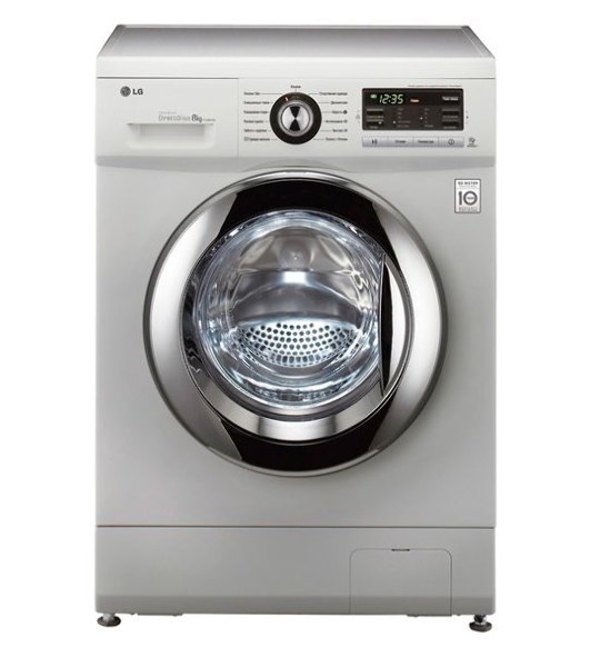Стиральная машина LG F1296TD4 серебристый, загрузка фронтальная 8 кг, 1200 об/мин, класс: А