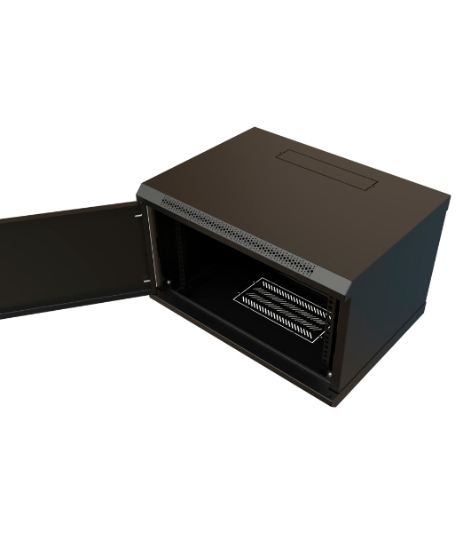 Шкаф коммутационный WRline (WR-TW-0945-SR-RAL9004) настенный 9U 600x450 мм пер. дв. металл 2 бок. пан. 60 кг черный 370 мм 500 мм IP20 сталь