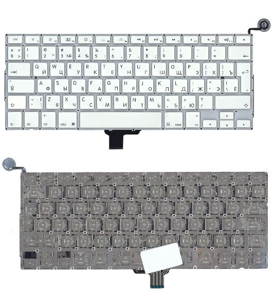 Клавиатура для ноутбука MacBook A1342 2009/2010 белая 13,3' большой Enter