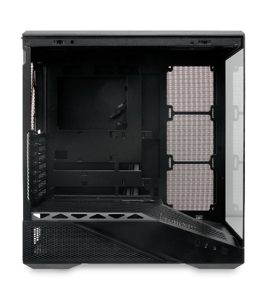 Компьютерный корпус без блока питания HSPD F711-TGbK, Panoramic Full Tower, Black, TG, 0.7 SPCC, no fans ATX, mATX, mITX 190/420/280мм 2x2.5', 2x3.5', 7xPCI 1xUSB-A 3.0, 1xUSB-C 445x235x475мм