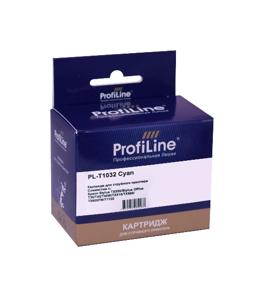 Картридж струйный ProfiLine PL-T1032 для принтеров Epson Stylus TX550/Stylus Office T30/T40/T40W/TX510/TX600/TX600FW/T1100 с чернилами Cyan 11,1 мл