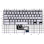 Клавиатура для ноутбука Asus Chromebook C433T серебристая с подсветкой, фото2