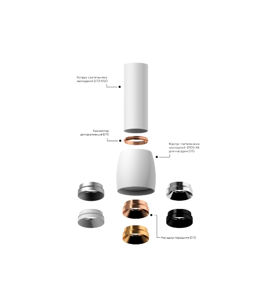 Корпус светильника C7402 SBK черный песок D70*H60mm MR16 GU5.3