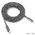 Кабель Cablexpert HDMI, серия Platinum, 4,5 м, v2.0, M/M, плоский, позол.разъемы, металлический корпус, нейлоновая оплетка, блистер, фото4