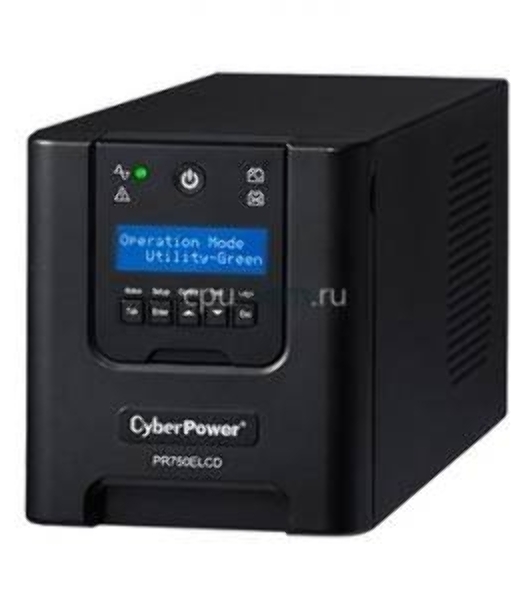 Источник бесперебойного питания CyberPower PR750ELCD 750 ВА/675 Вт/USB/RJ-11/RJ-45/6 x IEC 320 C13 (компьютерная)
