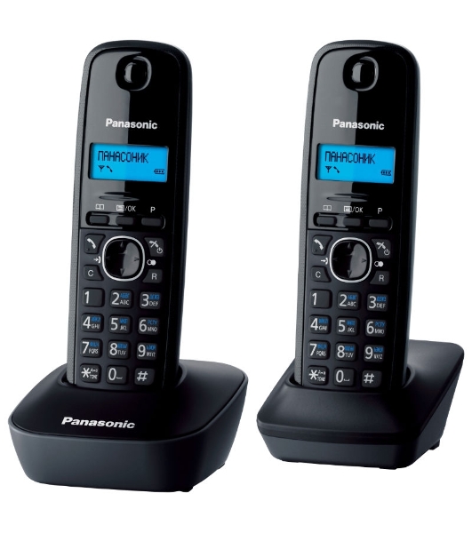 Телефон беспроводной (DECT) Panasonic KX-TG1612RUH (серый) Доп трубка в комплекте,АОН, Caller ID,12 мелодий звонка,поиск трубки