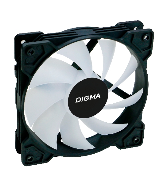 Вентилятор для корпуса Digma DFAN-FRGb1 черный, 120 мм, 1200 об/мин, 23 дБ, 4 pin