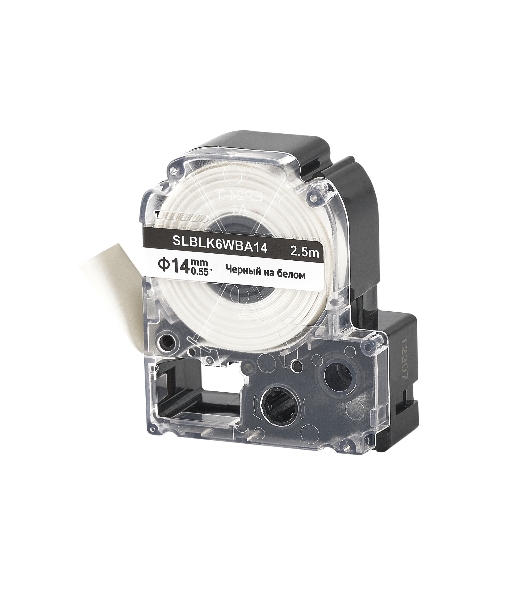 Кассета с лентой S'OK by Sakura Printing BLK6WBA14 для Epson, черный на белом, 14мм/2.5м