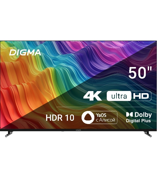 Телевизор Digma 50' DM-LED50UBB33 черный LED UHD 60Hz Smart TV