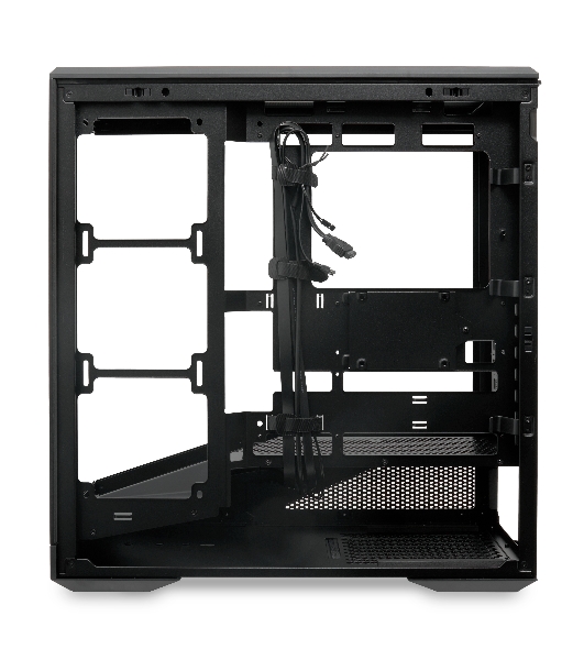 Компьютерный корпус без блока питания HSPD F711-TGbK, Panoramic Full Tower, Black, TG, 0.7 SPCC, no fans ATX, mATX, mITX 190/420/280мм 2x2.5', 2x3.5', 7xPCI 1xUSB-A 3.0, 1xUSB-C 445x235x475мм