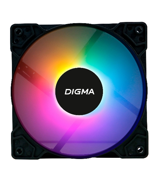 Вентилятор для корпуса Digma DFAN-FRGb1 черный, 120 мм, 1200 об/мин, 23 дБ, 4 pin