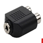 Переходник с RCA (тюльпан) 2 канала мама на miniJack, фото 1