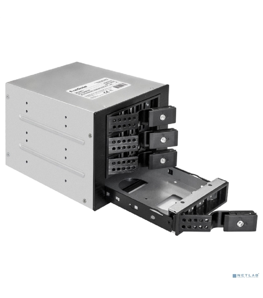 Корзина для HDD ExeGate EX291657RUS HS435-02 (универсальная, на 4*3,5'/2.5' SATA HDD, занимает 3*5,25' отсека, RTL)