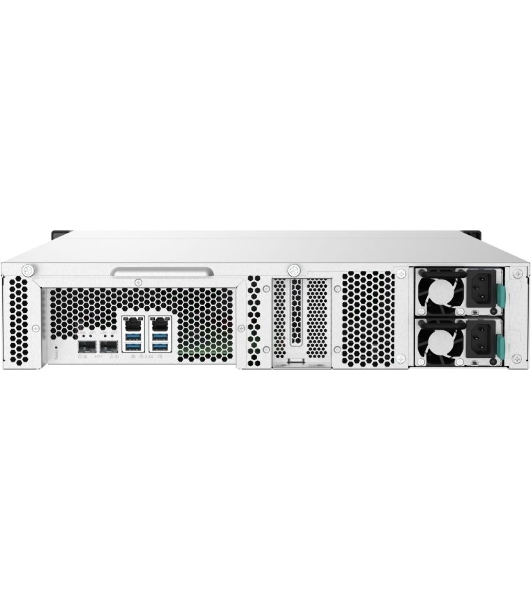 Сетевое хранилище без дисков SMB QNAP TS-1232PXU-RP-4G 12-Bay quad-core 64-bit AL324 1.7 GHz rackmount NAS with 250W redundant PSU, 4Gb DDR4 UDIMM RAM (max 1x16GB), SATA 6Gb/s, 2x 10GbE SFP+ LAN, 2x2.5 GbE LAN, 1x PCIe Gen2 x2 slot. W/o RAIL-B02