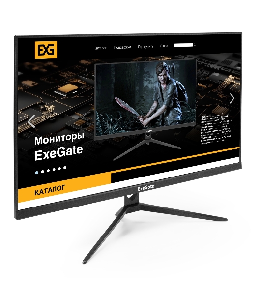 Монитор 27' ExeGate ProSmart EV2707A VA 1920x1080, 75 Гц, 5 мс, 16:9, 280 кд/м², 1xHDMI, 1xVGA, 3.5 мм, черный
