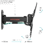 Кронштейн Arm media MARS-7 черный, 15 шт/уп. Кр. стал. настенный для TV 20'-43', max 25 кг, 5 ст св., нак. +5°-15°, пов. ±60° от ст. 66-198 мм. max VESA 200x200 мм., фото15