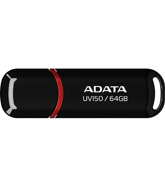 Флешка USB ADATA UV150 (AUV150-64G-RBK), 64Gb, USB 3.0, R/W 100/40, черный