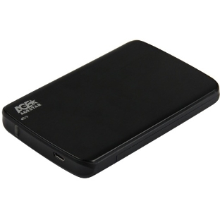 Внешний корпус для HDD/SSD AgeStar 31UB2A12C SATA пластик/алюминий черный 2.5'