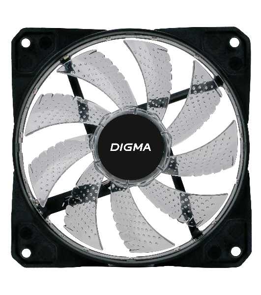 Вентилятор для корпуса Digma DFAN-FRGb2 черный, 120 мм, 1200 об/мин, 23 дБ, 4 pin