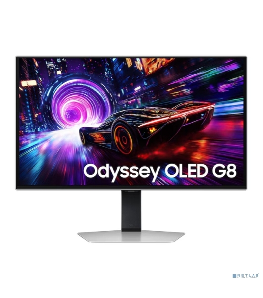 Монитор 27' Samsung Odyssey OLED G8 S27FG812SIXCI OLED 3840x2160, 240 Гц, 0.03 мс, 16:9, 250 кд/м², 2xHDMI 2.1, DP 1.4, USB Hub (2x USB 3.0), FreeSync, G-Sync, HDR10+, черный/серебристый