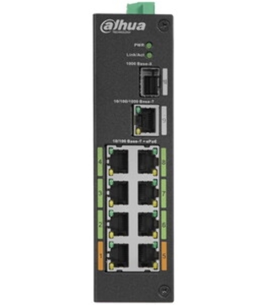 Коммутатор Dahua DH-LR2110-8ET-120 8-портовый ePoE